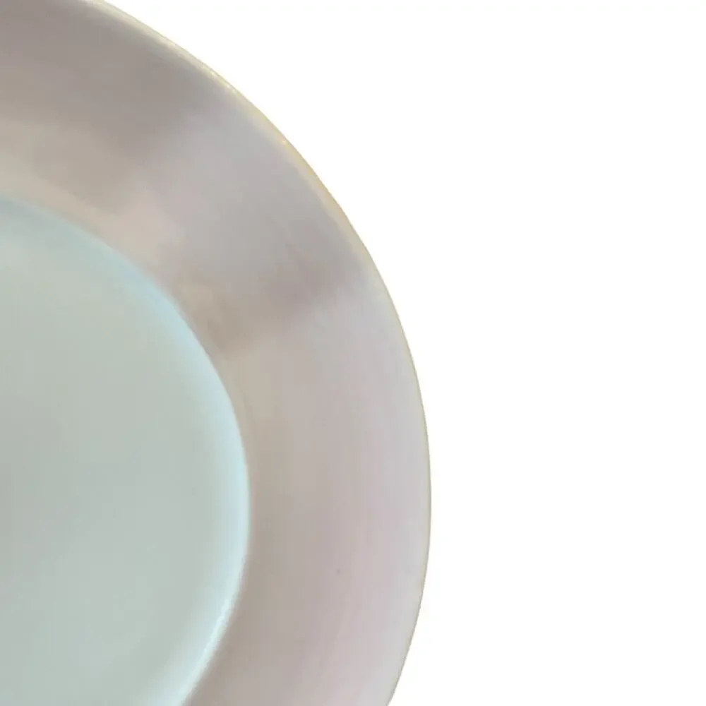 Neiman Marcus Hand Painted Porcelain Salad Plates 9in Pink Brushstroke Set of 4